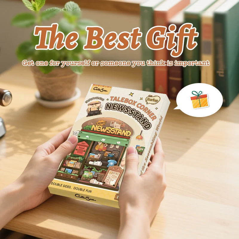 Newsstand Corner DIY Miniature House Kit - Packaging Contents