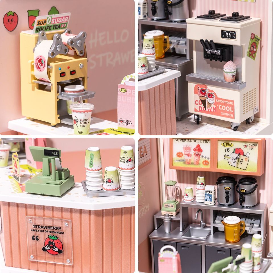 ROBOTIME ROLIFE BUBBLE TEA HOUSE DIY Dollhouse Kit
