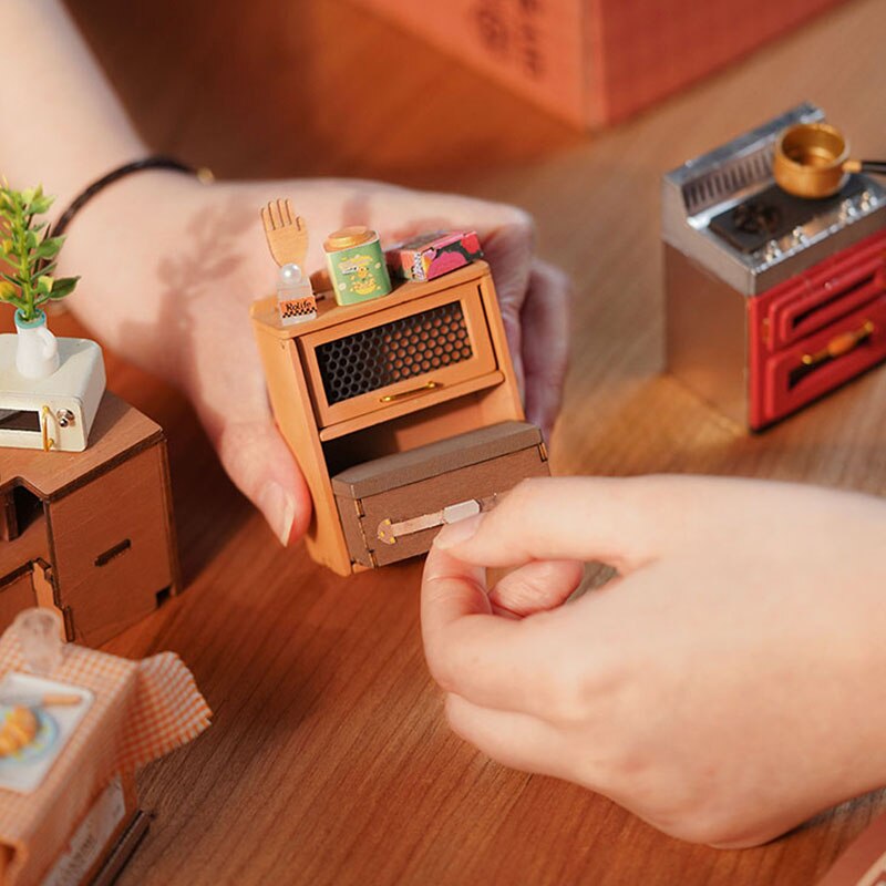 Robotime Rolife Cozy Kitchen DIY Dollhouse Kit
