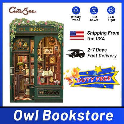 Owl Bookstore DIY Booknook Kit