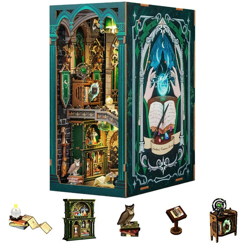 Miniature Wooden book nook kit by Cutebee – complete kit