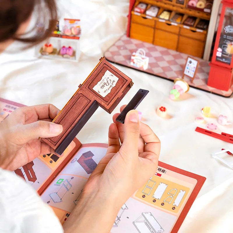 Honey Dessert Talk Miniature Wooden House 3d wooden puzzle – finished result