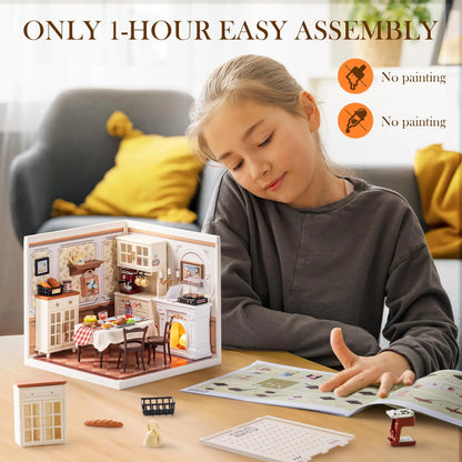 Warm Dining Room, Creative miniature house kit – close-up details