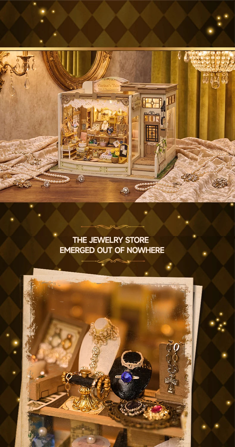 Jewelry Store DIY Miniature House Kit - LED Lighting Feature