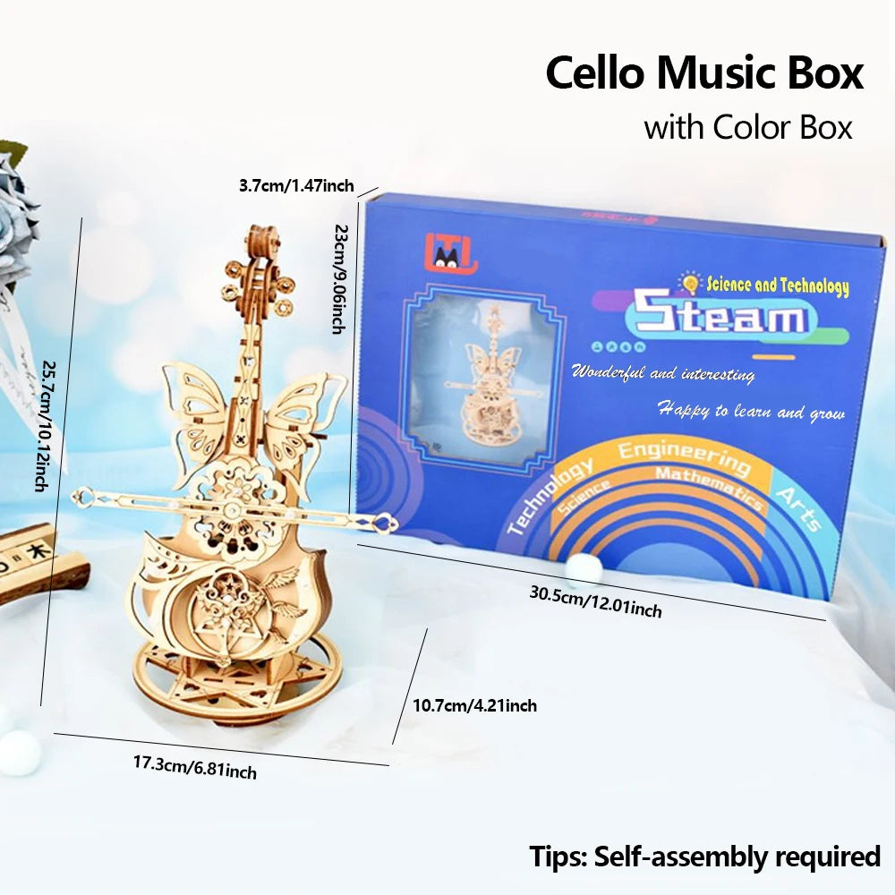 Wooden Cello Model Violin Building 3d wooden puzzle – view 42