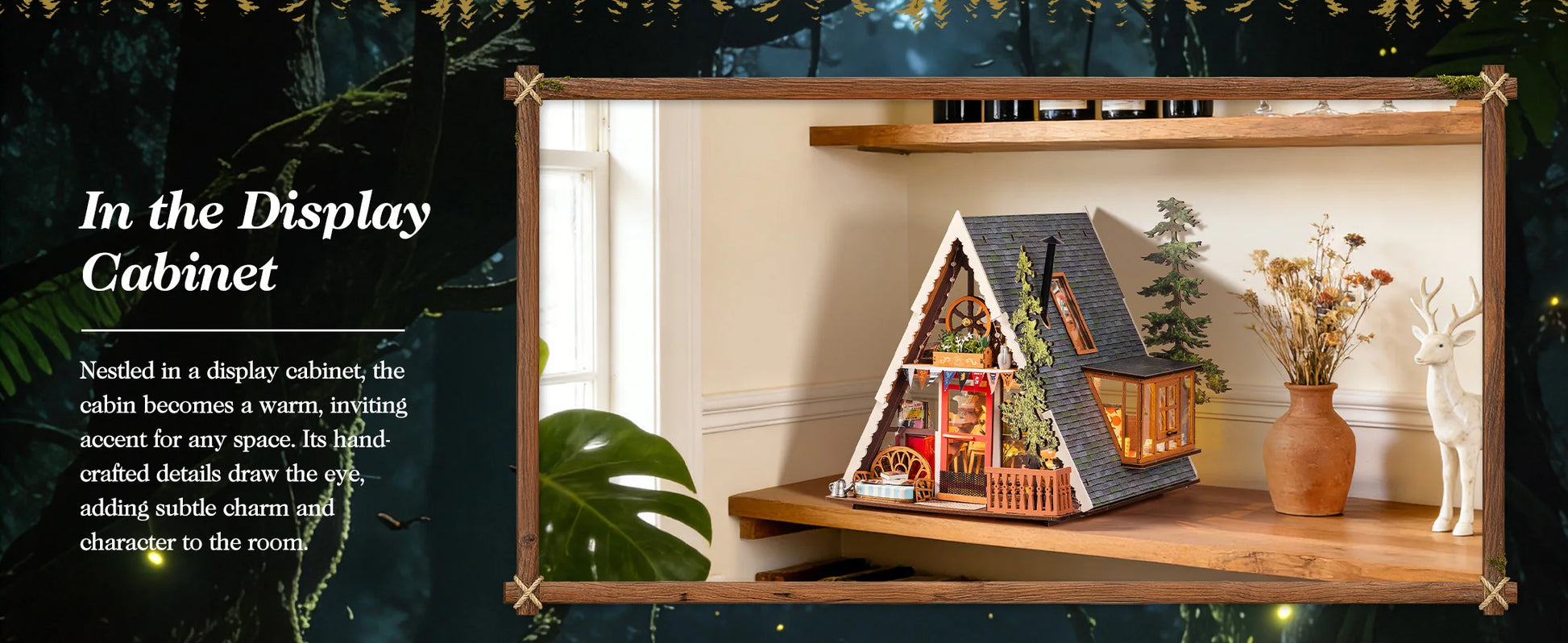 A-frame Cabin 3d wooden puzzle – lifestyle shot
