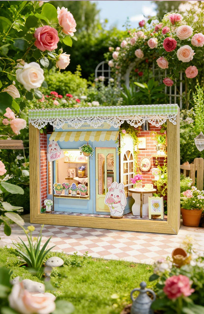 Wooden Dessert Store Miniature LED 3d wooden puzzle – with LED lights on