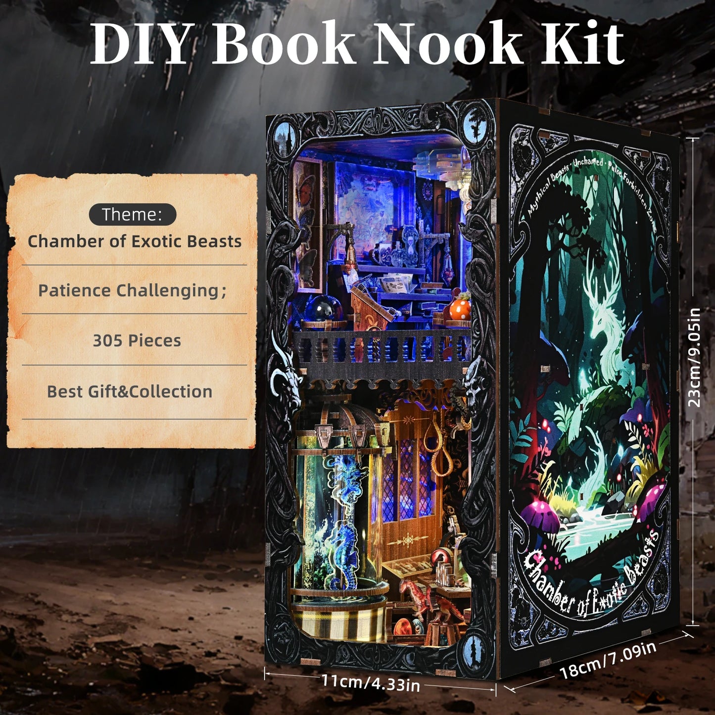 Rare Beast Collection DIY Book Nook Kit - LED Lighting Feature