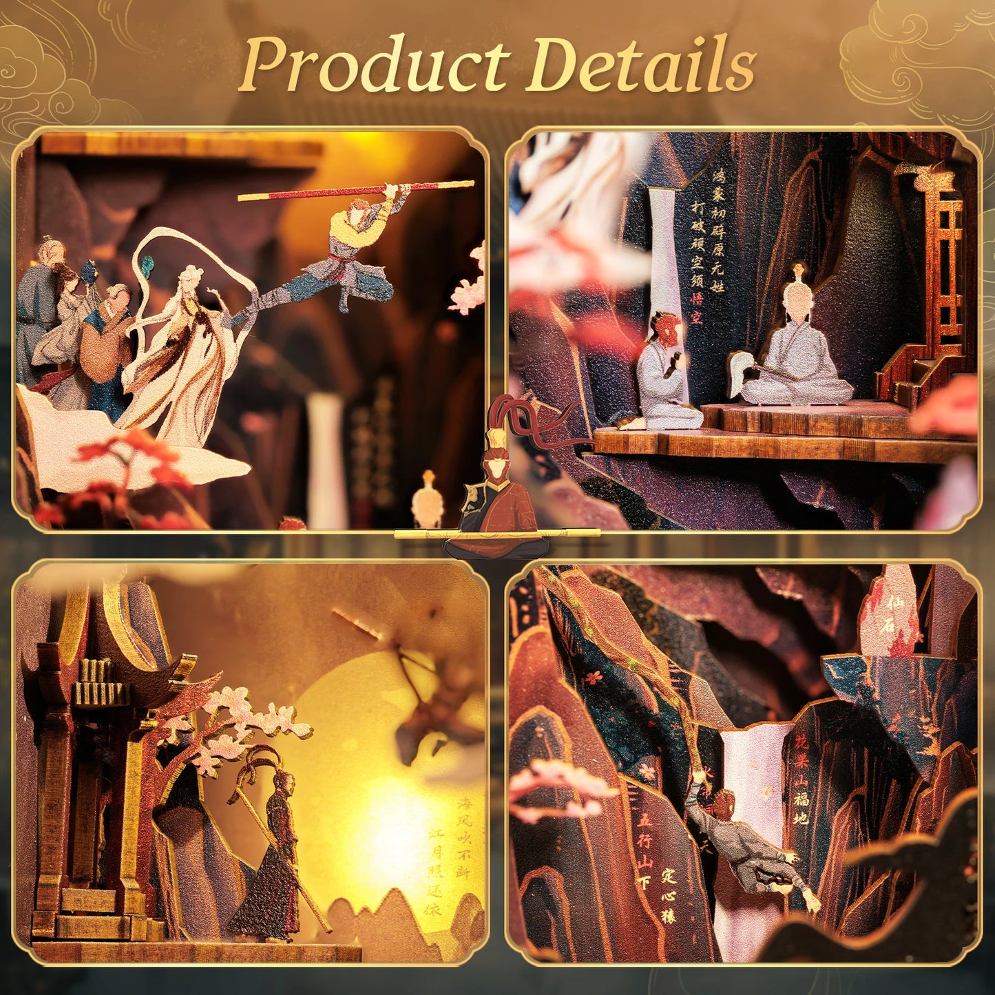 Chinese Style Courtyard DIY Book Nook Kit - Packaging Contents