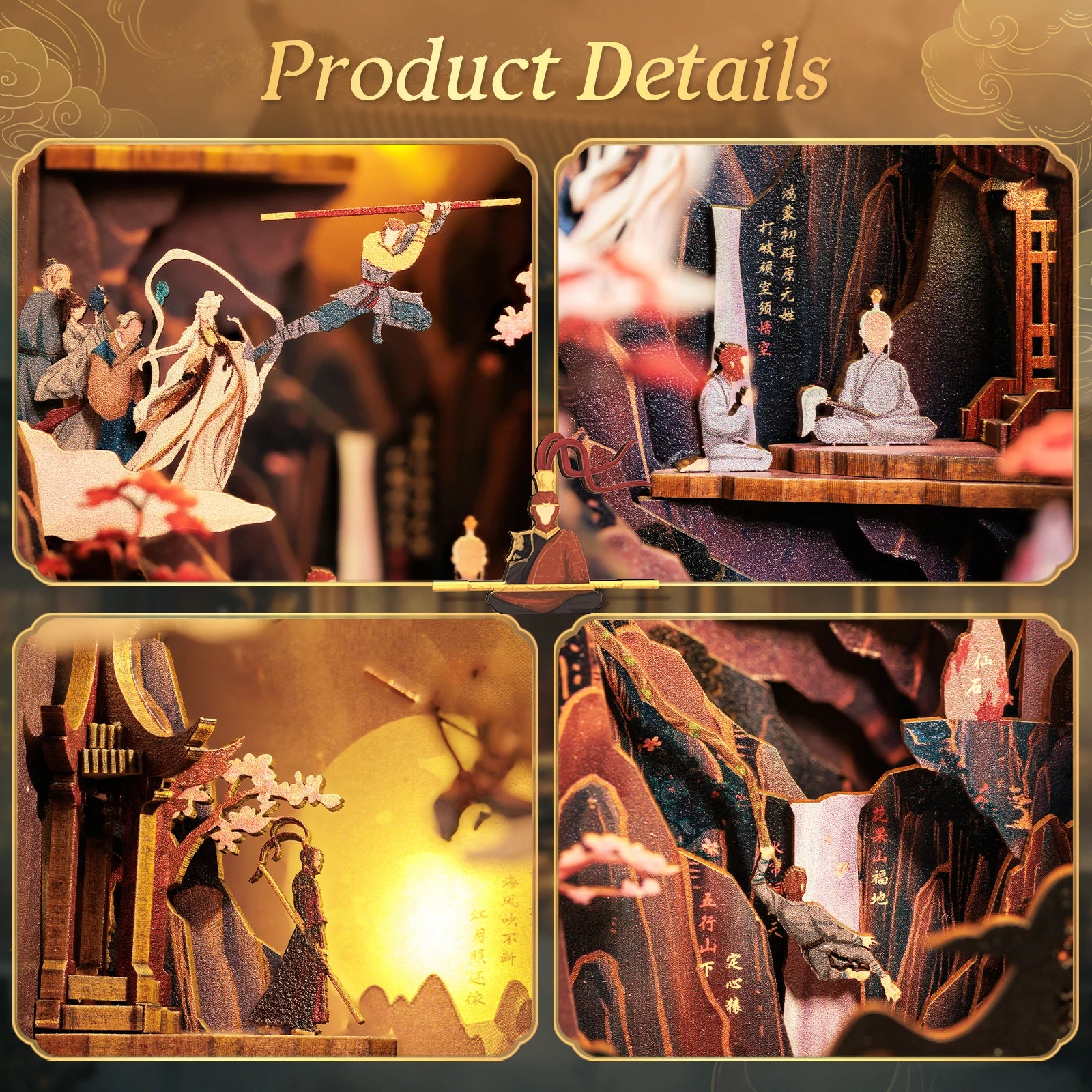 Chinese Style Courtyard DIY Book Nook Kit - Packaging Contents