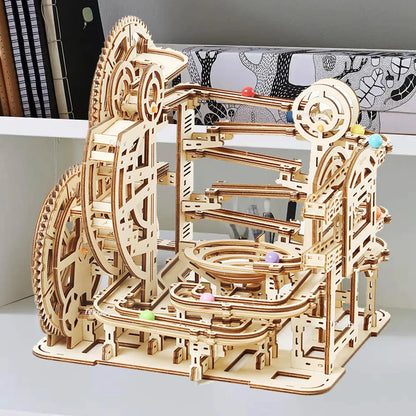 Marble Runs Mechanical Puzzles Self 3d wooden puzzle – side angle