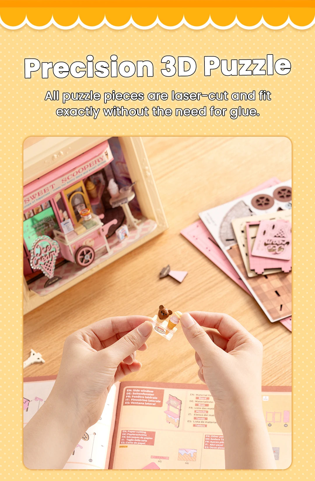 3D Shadow Box LED Light Up with Frame 3d wooden puzzle – with LED lights on