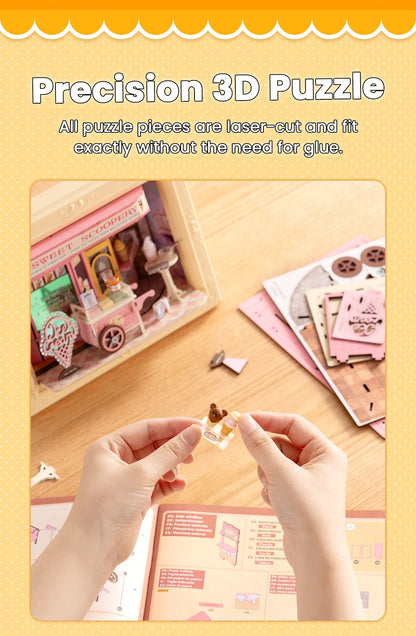 3D Shadow Box LED Light Up with Frame 3d wooden puzzle – with LED lights on