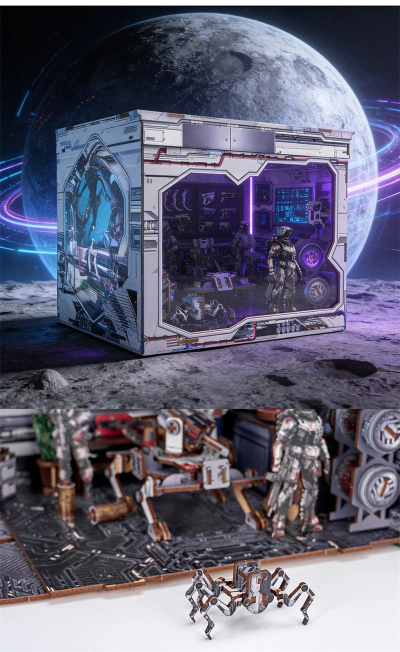 Space Station DIY Miniature House Kit - Finished Display