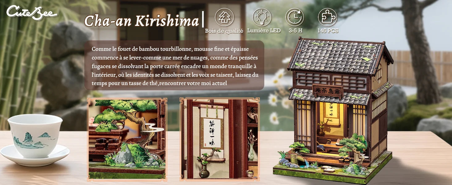 Wooden Model with book nook kit – detailed view