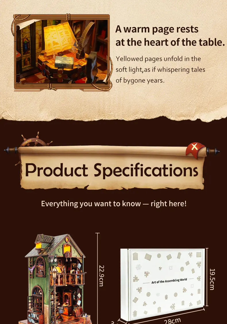 Wooden Miniature Model Owl Library Magic 3d wooden puzzle – view 32