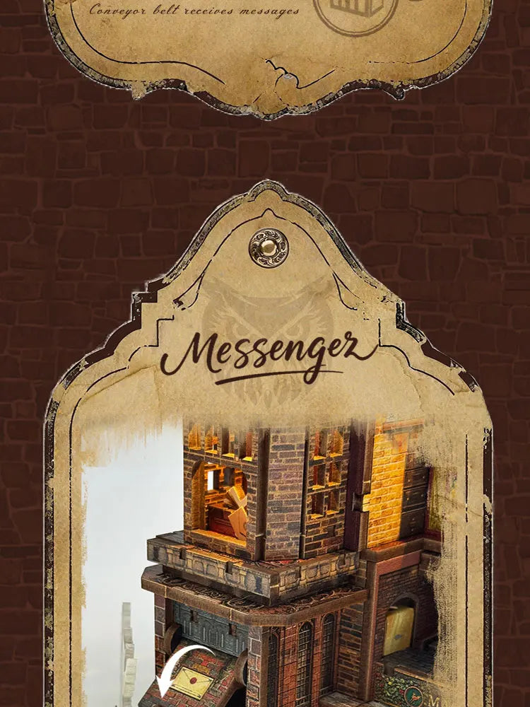 Wooden Miniature Model Owl Post Office 3d wooden puzzle – packaging and contents