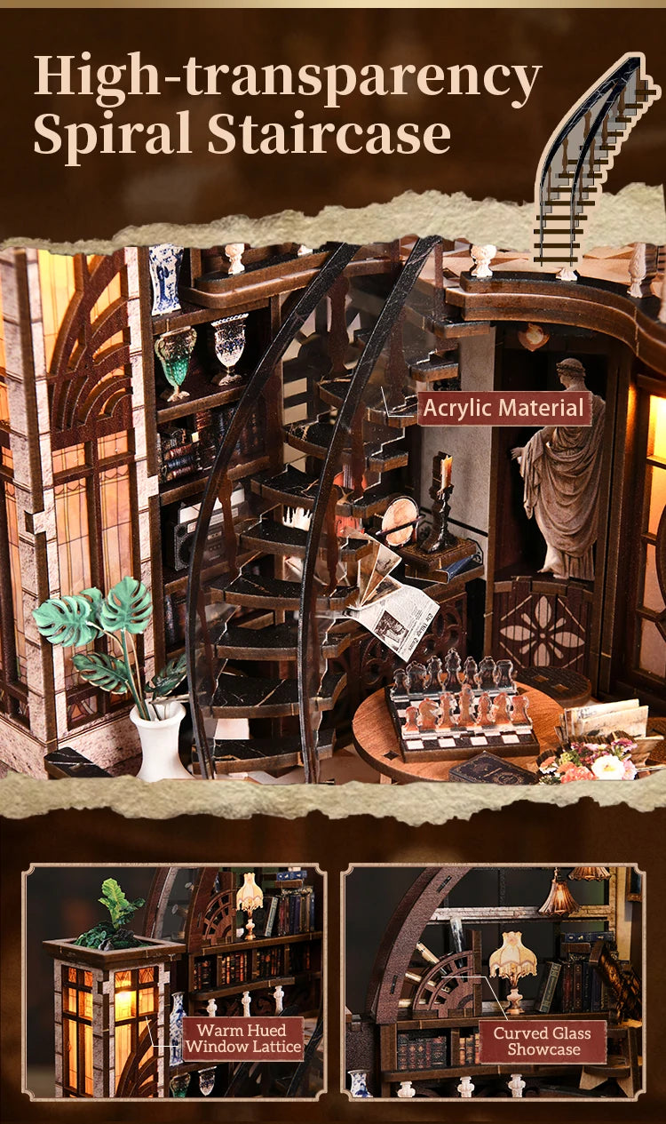 Wooden Miniature Model Bacchus Bookstore 3d wooden puzzle – view 17