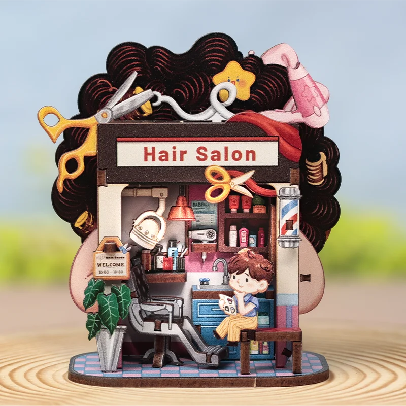 Hair Salon Corner DIY Miniature House Kit - Complete DIY Kit