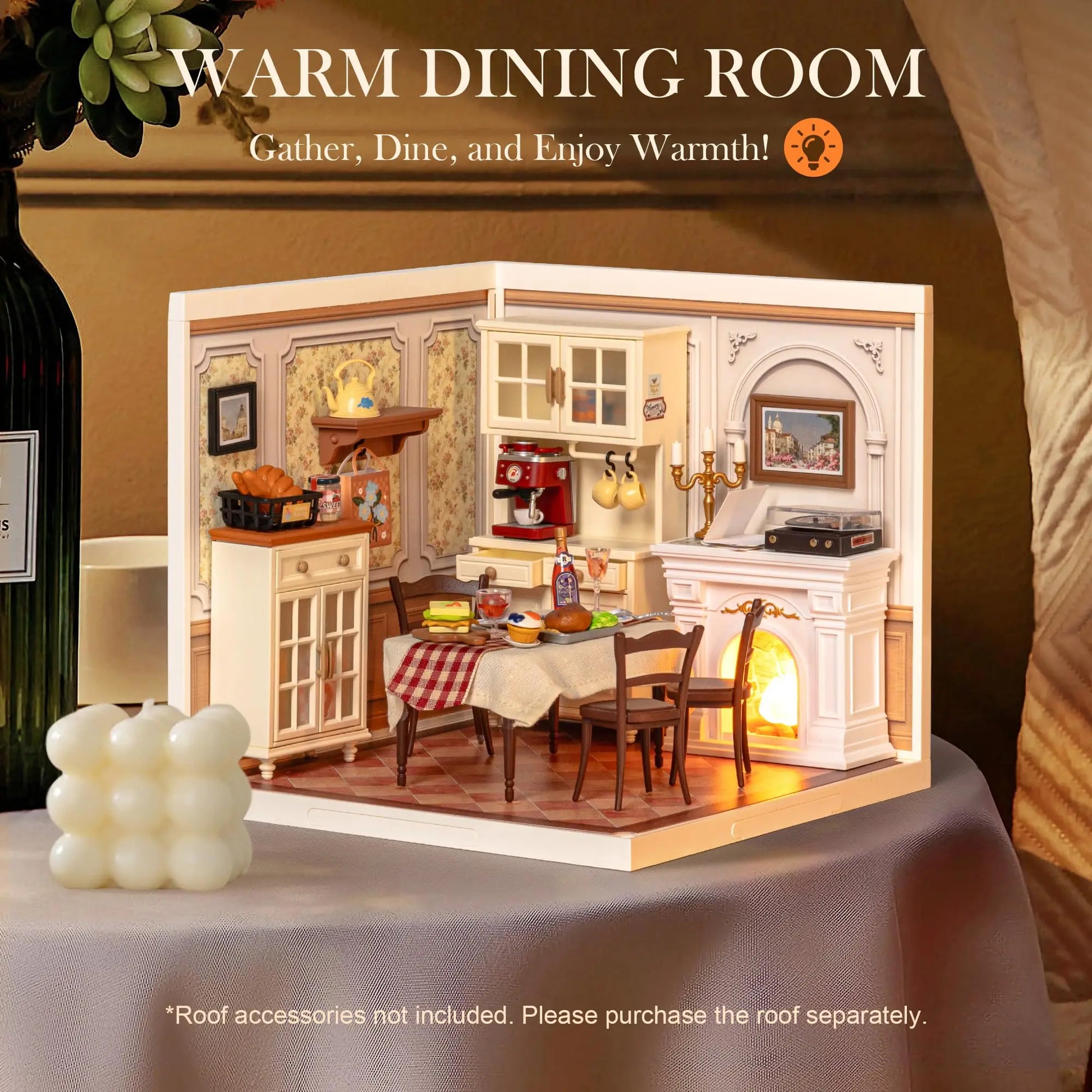 Warm Dining Room, Creative miniature house kit – detailed view