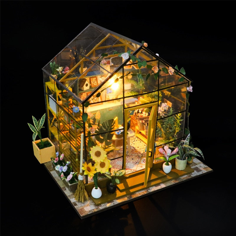 Sunshine Flower House DIY Dollhouse Kit