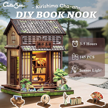 Wooden Model with book nook kit by Cutebee – complete kit