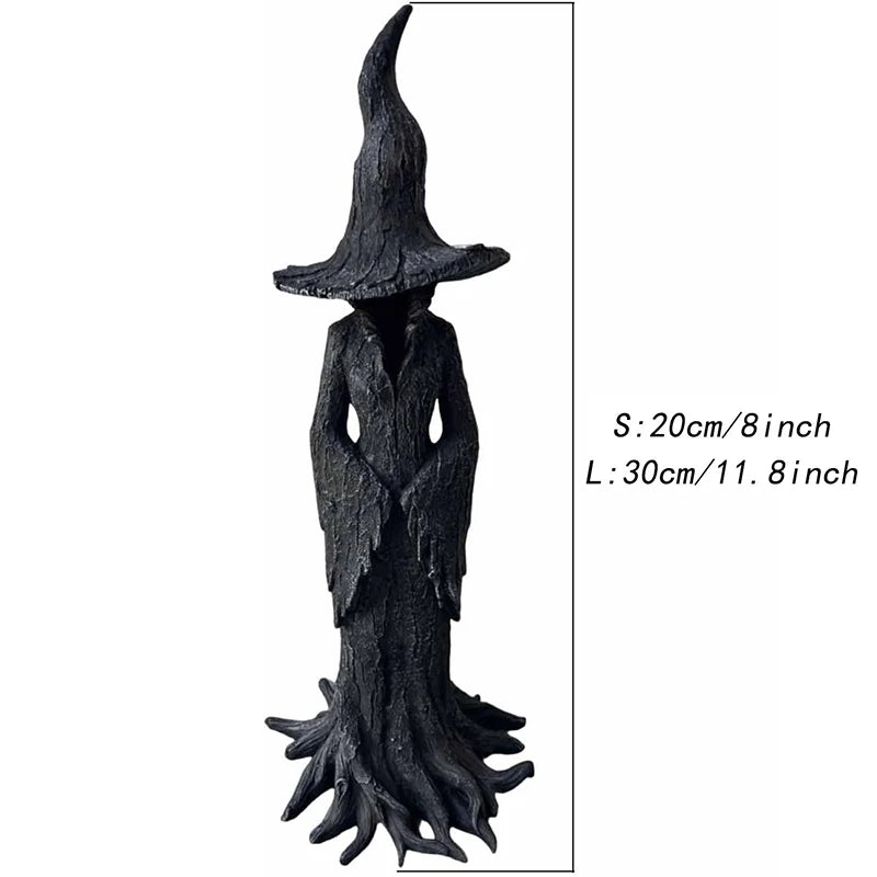 Gothic Ghost Witch Statue book nook kit – with LED lights on
