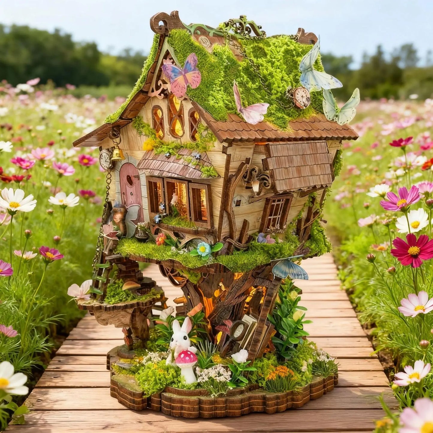 Rowan Treehouse DIY Miniature House Kit - Complete DIY Kit