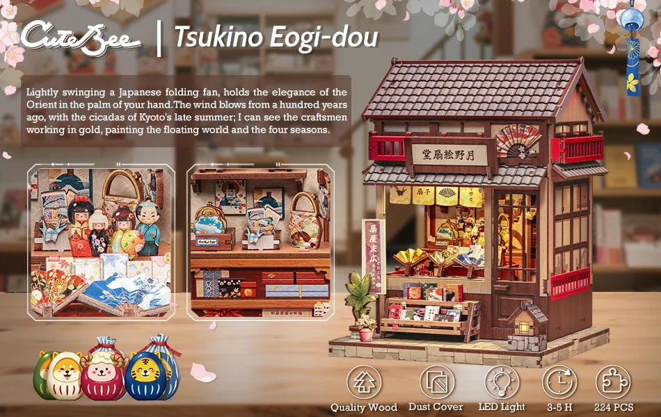 Miniature Bookshelf Insert Wooden book nook kit – detailed view