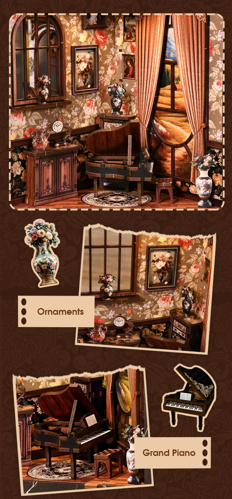 Wooden European Melody Box Shelf Insert Kits Book book nook kit – building process