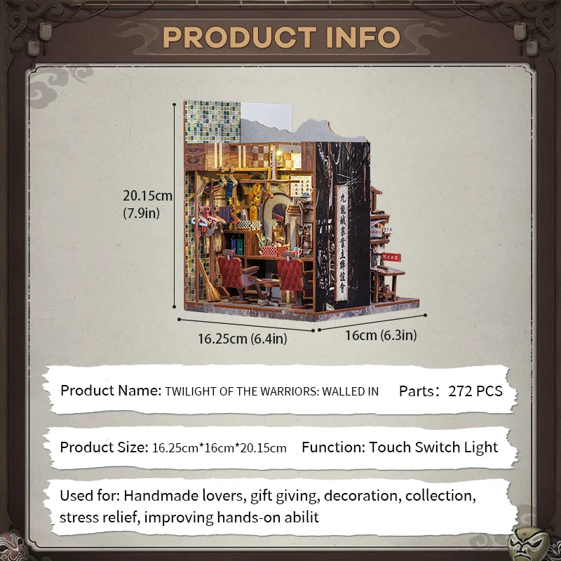 Twilight Warriors DIY Book Nook Kit - Assembly Components