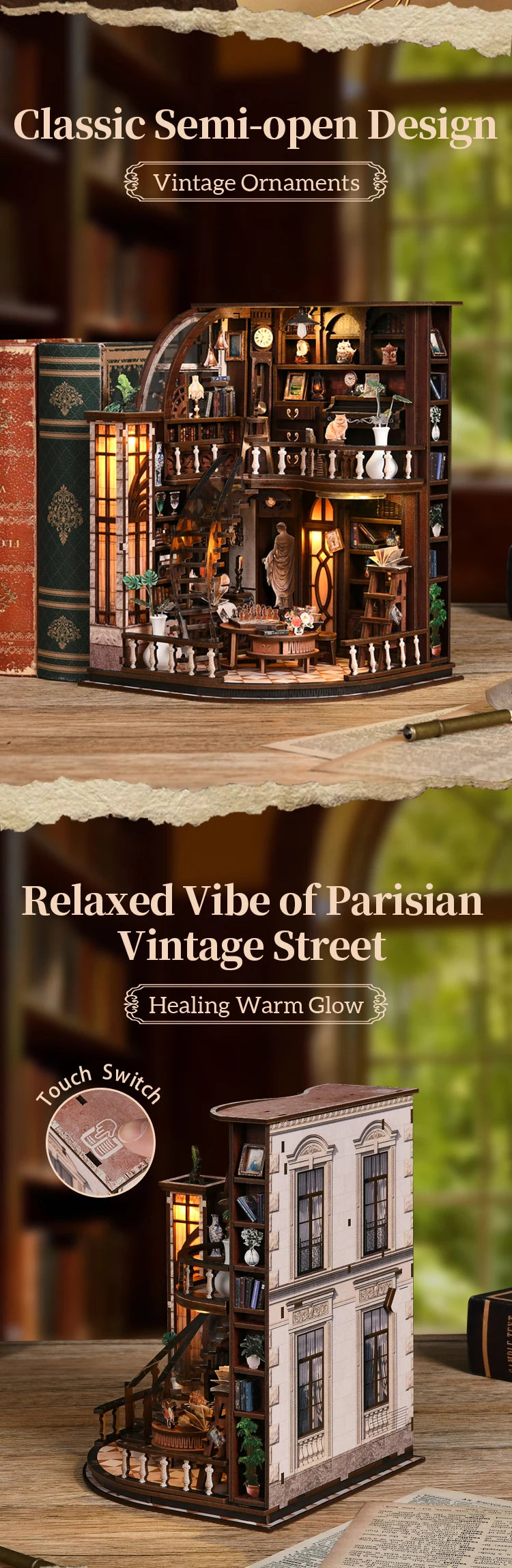 Wooden Miniature Model Bacchus Bookstore 3d wooden puzzle – view 14