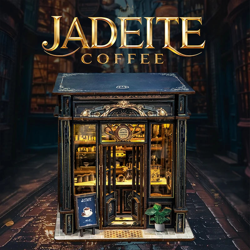 Wooden Green Crystal Coffee Shop Miniature 3d wooden puzzle – complete kit
