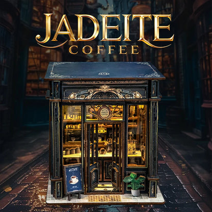 Wooden Green Crystal Coffee Shop Miniature 3d wooden puzzle – complete kit