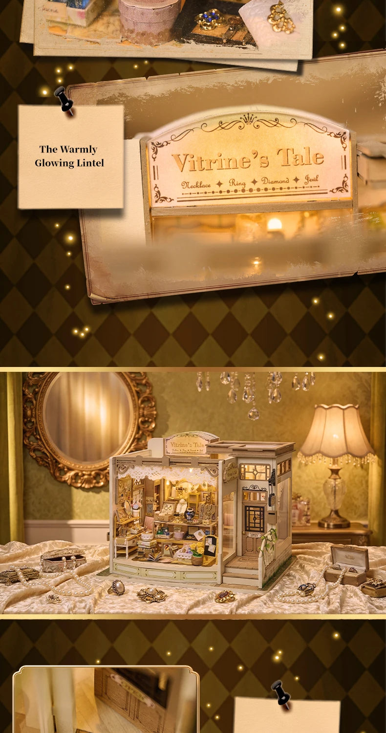 Jewelry Store DIY Miniature House Kit - Finished Display