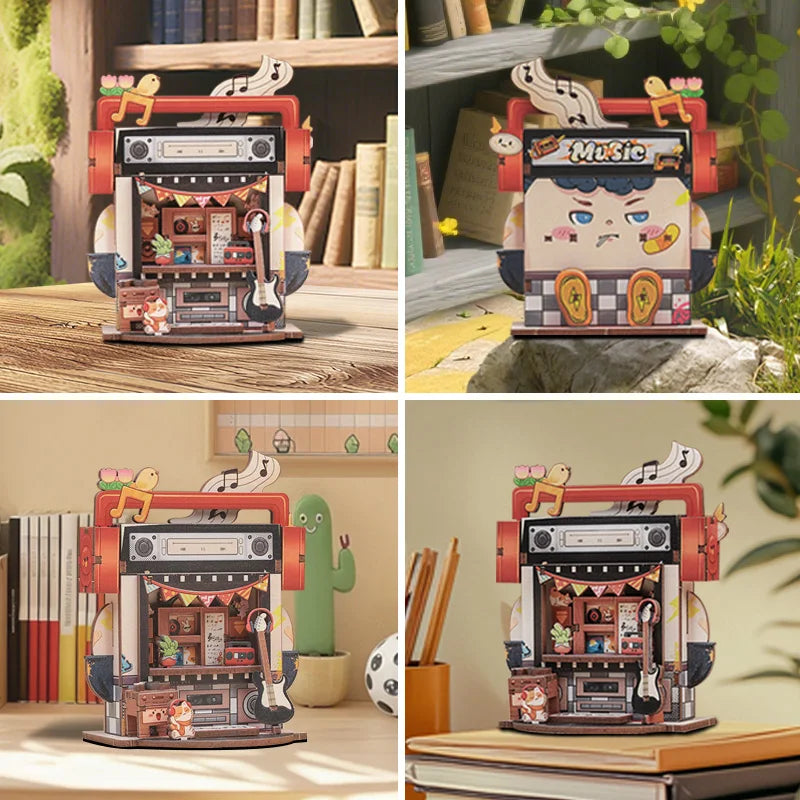 Record Store Corner DIY Miniature House Kit - Interior Design