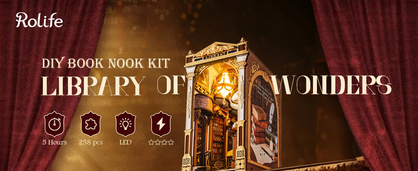 Library of Wonders book nook kit – detailed view