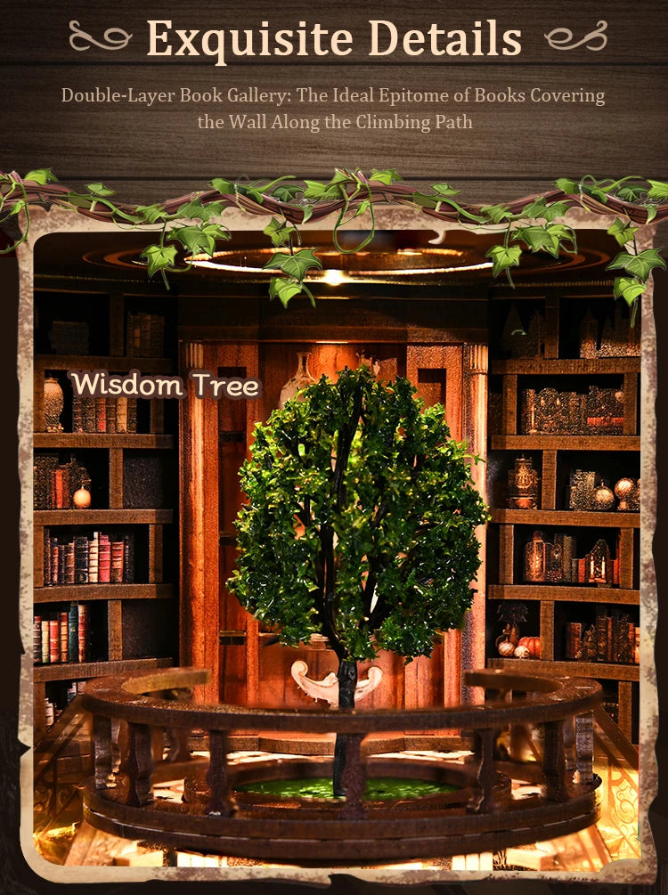 Wisdom Rings Archive DIY Book Nook Kit - LED Lighting Feature