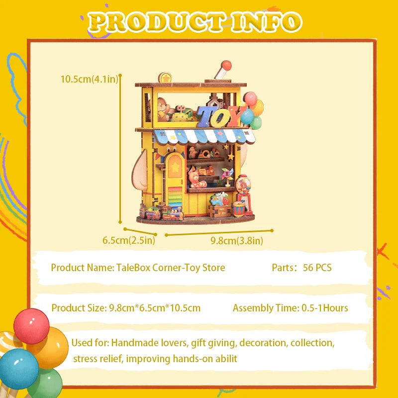 Toy Store Corner DIY Miniature House Kit - Finished Display