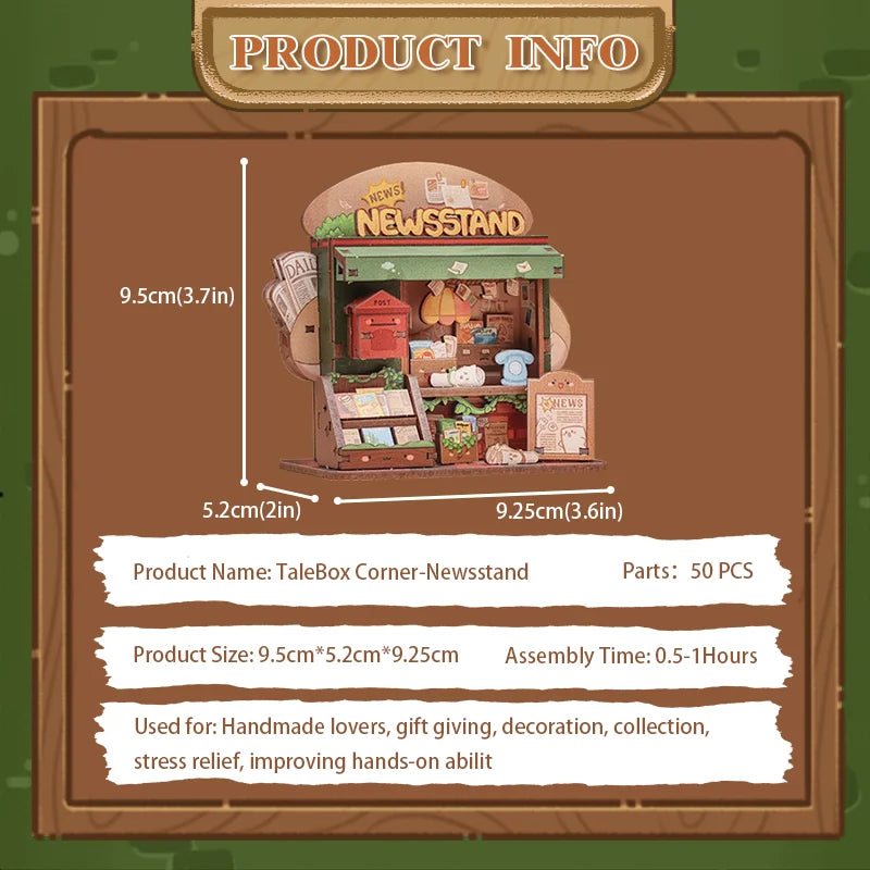 Newsstand Corner DIY Miniature House Kit - Building Process