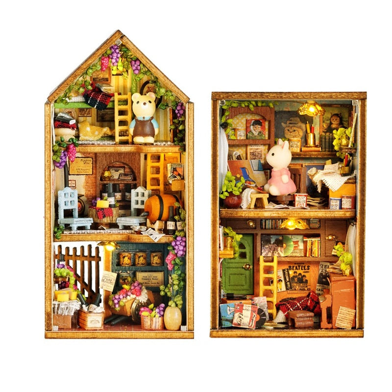 a doll house with a doll house inside of it