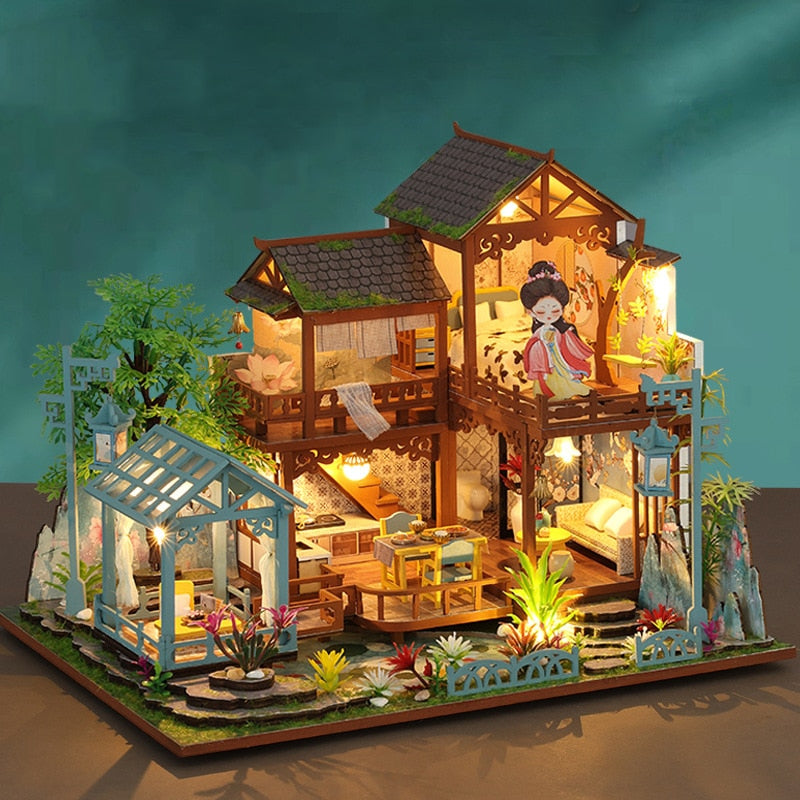 Chinese Ancient Garden Room DIY Dollhouse Kit