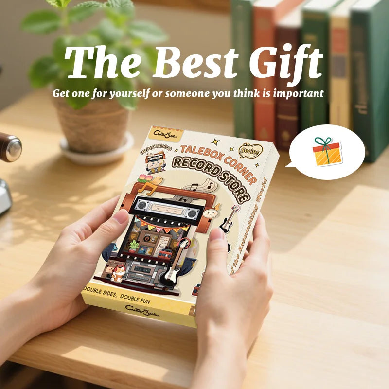 Record Store Corner DIY Miniature House Kit - Assembly Components