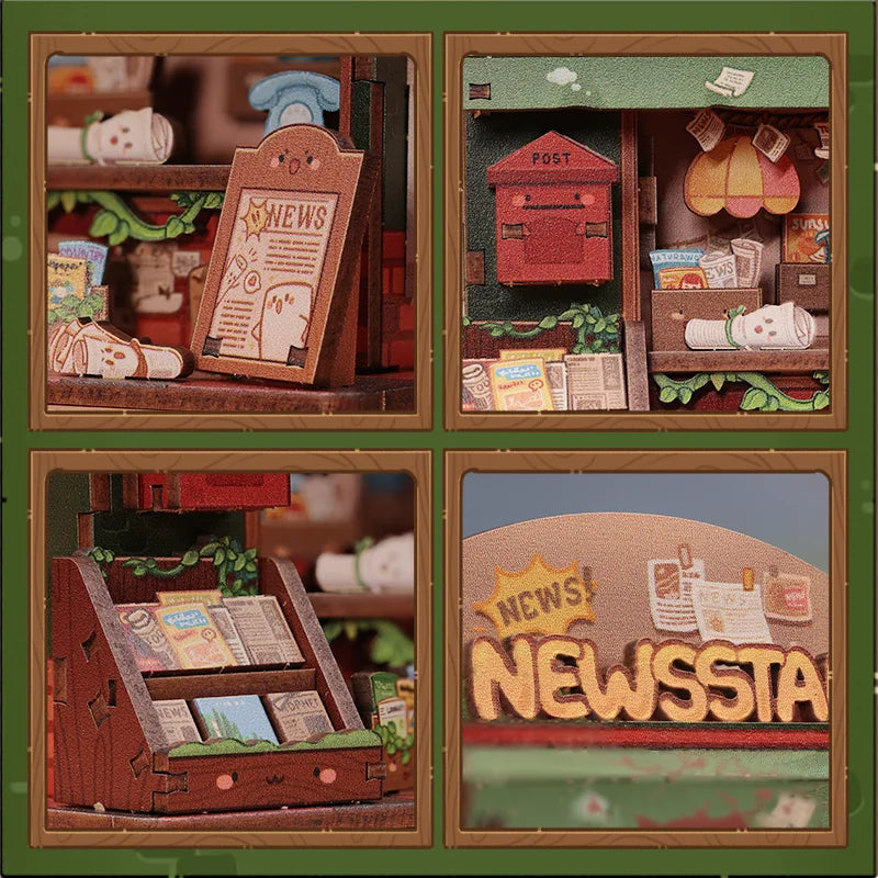 Newsstand Corner DIY Miniature House Kit - Interior Design