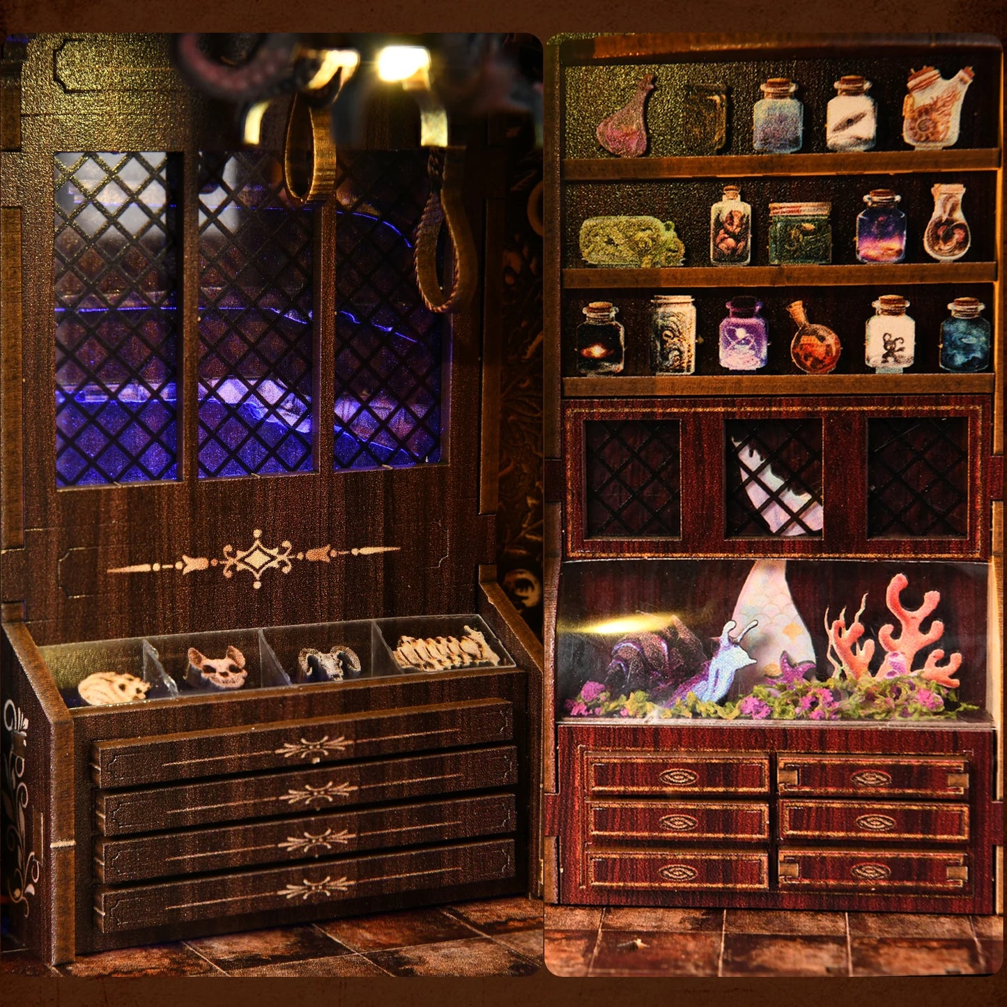 Rare Beast Collection DIY Book Nook Kit - Assembly Components