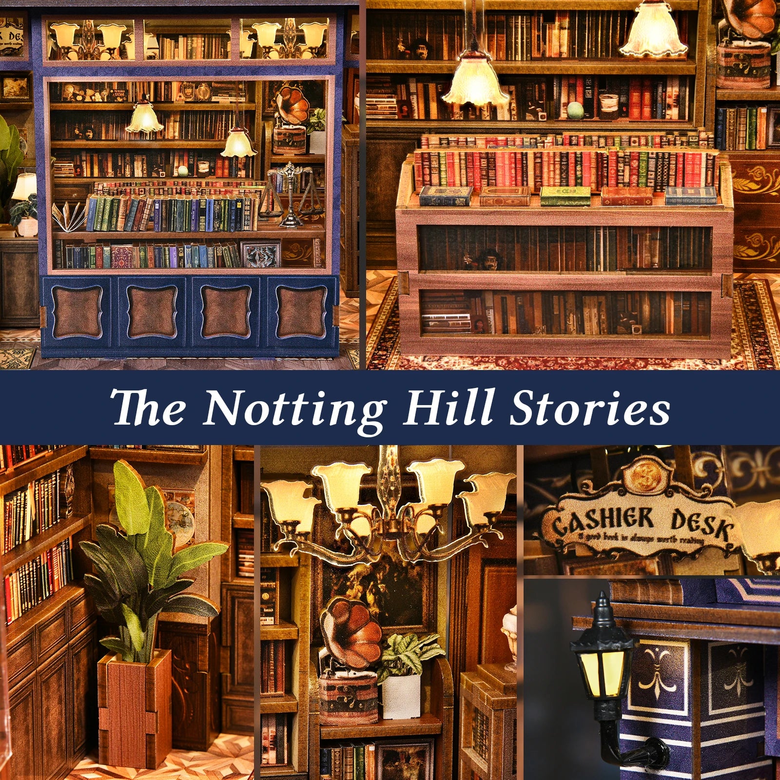 Notting Hill Bookshop DIY Book Nook Kit - LED Lighting Feature