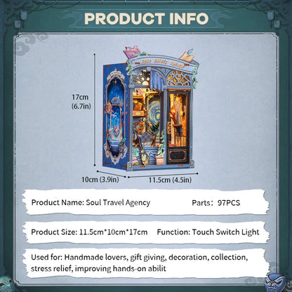 Wooden book nook kit – packaging and contents