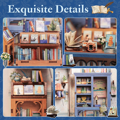 Bookstore Corner DIY Book Nook Kit - Finished Display