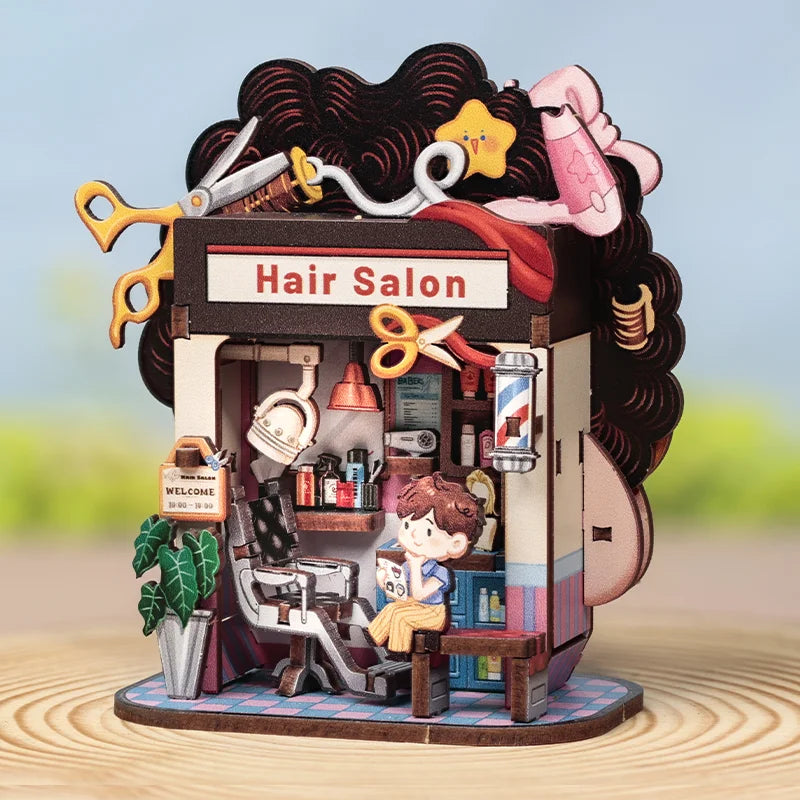 Hair Salon Corner DIY Miniature House Kit - Size Reference