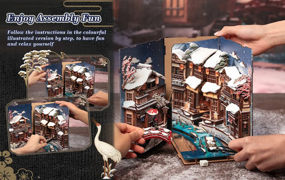 Kyoto Snow Whisper Miniature book nook kit – lifestyle shot